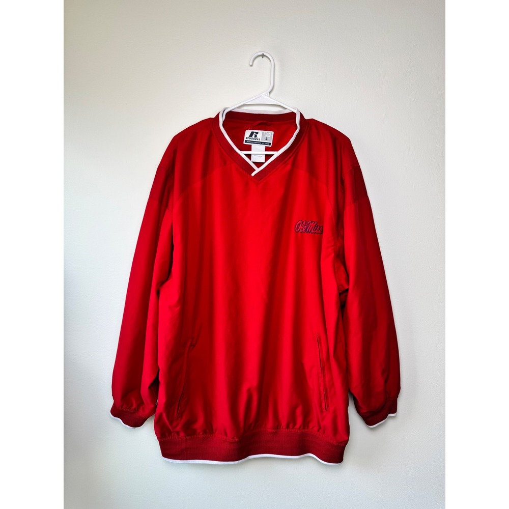 Vintage Ole Miss Russell Athletic Team Issue Windbreaker Size Large SEC